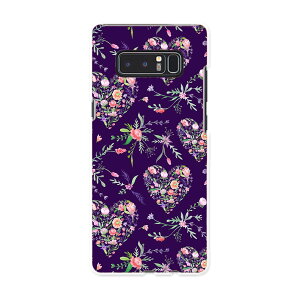 Galaxy Note8 SCV37 au エーユー スマホ カバー スマホケース ハード pc ケース ハート 模様 花 011880