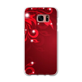 SCV33 Galaxy S7 edge ギャラクシー au エーユー スマホ カバー スマホケース ハード pc ケース ハードケース 花　赤　シンプル フラワー 002692