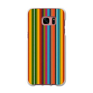 SCV33 Galaxy S7 edge ギャラクシー au エーユー スマホ カバー スマホケース ハード pc ケース ハードケース ストライプ 模様 カラフル チェック・ボーダー 007780
