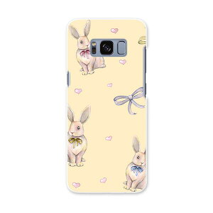 SCV36 Galaxy S8 ギャラクシー エス エイト au エーユー スマホ カバー ハード pc ケース ハードケース うさぎ リボン かわいい 012210