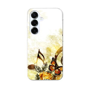 Galaxy S25 用 SC-51F / SCG31 (SM-S931) 共通対応 ハードケース sc51f ケース カバー ハードケース 005254 音楽 蝶 イラスト