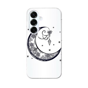 Galaxy S25 用 SC-51F / SCG31 (SM-S931) 共通対応 ハードケース sc51f ケース カバー ハードケース 010254 月  イラスト