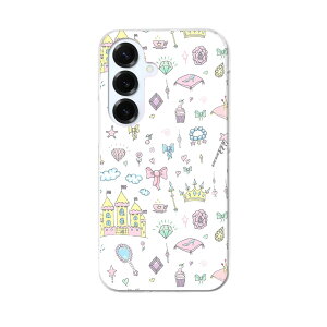 Galaxy S25 用 SC-51F / SCG31 (SM-S931) 共通対応 ハードケース sc51f ケース カバー ハードケース 010572 リボン おしゃれ お城