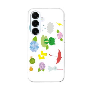 Galaxy S25 用 SC-51F / SCG31 (SM-S931) 共通対応 ハードケース sc51f ケース カバー ハードケース 016340 あじさい 梅雨 花 かえる