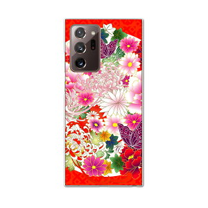 igcase Galaxy Note20 Ultra 5G SC-53A 専用ハードケース sc53a docomo ドコモ スマホカバー カバー ケース pc ハードケース 007935 フラワー 和風 和柄 花 フラワー 赤 レッド