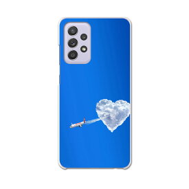 sc53b Galaxy A52 5G SC-53B ギャラクシー サムスン スマホ カバー ケース スマホケース スマホカバー PC ハードケース 000904 ハート　空　飛行機