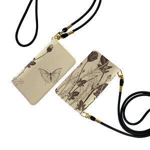 iPhone12 6.1�C���` ��p �e�L�����A iPhone 12 / iPhone12 Pro ���ʑΉ� �X�g���b�v�t�� �P�[�X �V�����_�[ �X�}�z �����h�~ �蒠�^ �}�O�l�b�g�� �s�^�b�ƕ܂� �X�}�z�J�o�[ ���|�� �΂߂��� 001338 