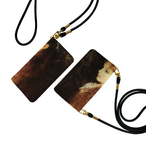 らくらくスマートフォン a A401FC 用 手帳型ケース ストラップ付き ショルダー a401fc スマホ 落下防止 手帳型 マグネット式 ピタッと閉まる スマホカバー 肩掛け 斜めかけ 003238 人物 絵画 イ