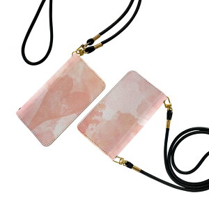 SO-03H Xperia Z5 premium エクスペリア プレミアム ストラップ付き so03h ケース ショルダー スマホ 落下防止 手帳型 マグネット式 ピタッと閉まる スマホカバー 肩掛け 斜めかけ 022838 ハート 水彩