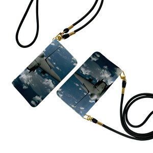 arrows We2 F-52E 用 手帳型 F-52E / FCG02 共通対応 ケース カバー f52e 対応 ストラップ付き ケース ショルダー スマホカバー 落下防止 マグネット式 ピタッと閉まる 肩掛け 斜めかけ 023278 飛行機 空