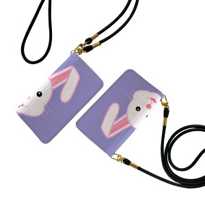 SC-03L Galaxy S10 ギャラクシー エステン ストラップ付き sc03l ケース ショルダー スマホ 落下防止 手帳型 マグネット式 ピタッと閉まる スマホカバー 肩掛け 斜めかけ 026237 動物 うさぎ