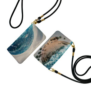 らくらくスマートフォン a A401FC 用 手帳型ケース ストラップ付き ショルダー a401fc スマホ 落下防止 手帳型 マグネット式 ピタッと閉まる スマホカバー 肩掛け 斜めかけ 033633 ヤシの木 海