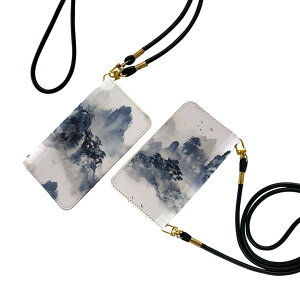 Xperia 10 VI 用 SO-52E / SOG14 / A402SO / 共通対応 手帳型 so52e ケース カバー ストラップ付き ショルダー スマホ 落下防止 手帳型 マグネット式 ピタッと閉まる スマホカバー 肩掛け 斜めかけ 033824 風