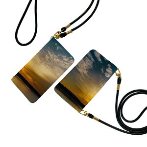 Xperia 10 II SO-41A / SOV43 共通対応 ストラップ付き so41a ケース ショルダー スマホ 落下防止 手帳型 マグネット式 ピタッと閉まる スマホカバー 肩掛け 斜めかけ 004909 写真 景色 雲