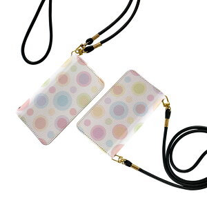 Xperia 10 II SOV43 エクスペリア テン マークツー Xperia10 ストラップ付き ケース ショルダー スマホ 落下防止 手帳型 マグネット式 ピタッと閉まる スマホカバー 肩掛け 斜めかけ 005091 水玉 イラ