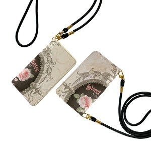 iPhone7plus / iPhone8plus / iPhone6plus / iPhone6splus 用 手帳型ケース ストラップ付き ショルダー スマホ 落下防止 手帳型 マグネット式 ピタッと閉まる スマホカバー 肩掛け 斜めかけ 005259 薔薇 レト