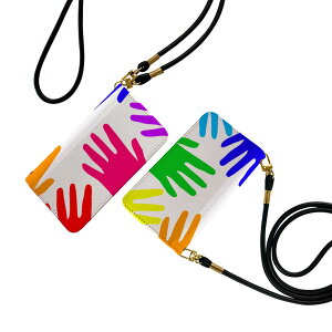 Xperia 10 II SO-41A / SOV43 共通対応 ストラップ付き so41a ケース ショルダー スマホ 落下防止 手帳型 マグネット式 ピタッと閉まる スマホカバー 肩掛け 斜めかけ 006025 レインボー 手