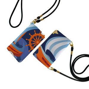 Xperia 10 II SOV43 エクスペリア テン マークツー Xperia10 ストラップ付き ケース ショルダー スマホ 落下防止 手帳型 マグネット式 ピタッと閉まる スマホカバー 肩掛け 斜めかけ 006135 マリン 船