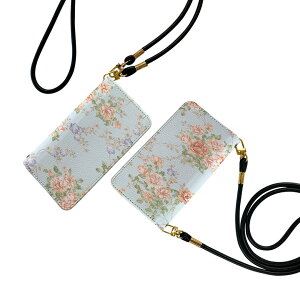 Xperia 1 IV SO-51C / SOG06 / A201SO 共通対応 エクスペリア ストラップ付き so51c ケース ショルダー スマホ 落下防止 手帳型 マグネット式 ピタッと閉まる スマホカバー 肩掛け 斜めかけ 006881 花