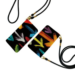 Galaxy S25 用 SC-51F / SCG31 (SM-S931) 共通対応 ケース ストラップ付き sc51f ショルダー スマホ 落下防止 手帳型 マグネット式 ピタッと閉まる スマホカバー 肩掛け 斜めかけ 007484 カラフル 矢印