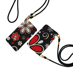 Xperia 10 VI 用 SO-52E / SOG14 / A402SO / 共通対応 手帳型 so52e ケース カバー ストラップ付き ショルダー スマホ 落下防止 手帳型 マグネット式 ピタッと閉まる スマホカバー 肩掛け 斜めかけ 007735 花