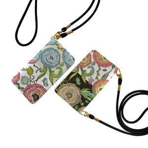 Xperia 10 VI 用 SO-52E / SOG14 / A402SO / 共通対応 手帳型 so52e ケース カバー ストラップ付き ショルダー スマホ 落下防止 手帳型 マグネット式 ピタッと閉まる スマホカバー 肩掛け 斜めかけ 008163 花