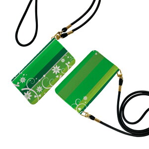 SC-03L Galaxy S10 ギャラクシー エステン ストラップ付き sc03l ケース ショルダー スマホ 落下防止 手帳型 マグネット式 ピタッと閉まる スマホカバー 肩掛け 斜めかけ 009210  ボーダー 緑