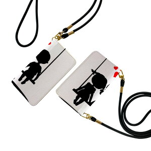 Xperia 10 II SOV43 エクスペリア テン マークツー Xperia10 ストラップ付き ケース ショルダー スマホ 落下防止 手帳型 マグネット式 ピタッと閉まる スマホカバー 肩掛け 斜めかけ 009335 ハート 白