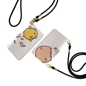 Xperia 10 II SO-41A / SOV43 共通対応 ストラップ付き so41a ケース ショルダー スマホ 落下防止 手帳型 マグネット式 ピタッと閉まる スマホカバー 肩掛け 斜めかけ 009558 鳥 ひよこ キャラクター