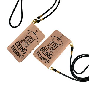 Disney Mobile on docomo DM-01K ストラップ付き dm01k ケース ショルダー スマホ 落下防止 手帳型 マグネット式 ピタッと閉まる スマホカバー 肩掛け 斜めかけ 009715 おしゃれ リボン 英語