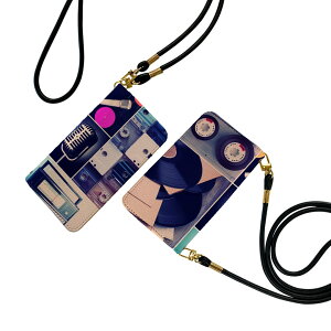 iPhone XS Max iPhone 10S Max アイフォーン iphonexsmax ストラップ付き ケース ショルダー スマホ 落下防止 手帳型 マグネット式 ピタッと閉まる スマホカバー 肩掛け 斜めかけ 010839 レコード 音楽