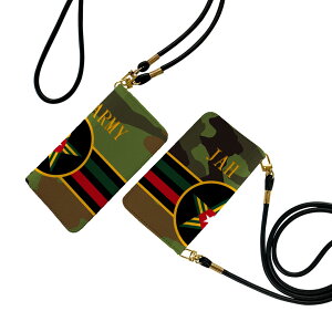 Xperia 10 II SO-41A / SOV43 共通対応 ストラップ付き so41a ケース ショルダー スマホ 落下防止 手帳型 マグネット式 ピタッと閉まる スマホカバー 肩掛け 斜めかけ 011602 アーミー 迷彩 カモフラ