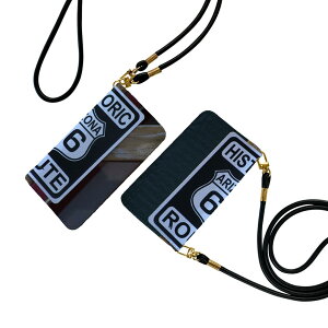 らくらくスマートフォン a A401FC 用 手帳型ケース ストラップ付き ショルダー a401fc スマホ 落下防止 手帳型 マグネット式 ピタッと閉まる スマホカバー 肩掛け 斜めかけ 011806 外国 看板 写