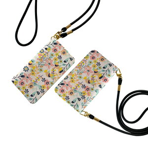 iPhone13 6.1インチ 専用 各キャリア ストラップ付き iphone 13 ケース ショルダー スマホ 落下防止 手帳型 マグネット式 ピタッと閉まる スマホカバー 肩掛け 斜めかけ 012167 花 花柄 植物