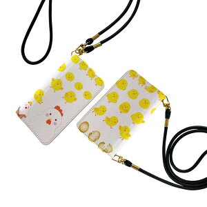 Xperia 1 VII SO-51F 用 エクスペリア 手帳型ケース ストラップ付き ショルダー スマホ 落下防止 手帳型 マグネット式 ピタッと閉まる スマホカバー 肩掛け 斜めかけ 013344 ひよこ にわとり 鳥