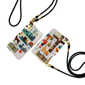 Xperia 10 II SO-41A / SOV43 共通対応 ストラップ付き so41a ケース ショルダー スマホ 落下防止 手帳型 マグネット式 ピタッと閉まる スマホカバー 肩掛け 斜めかけ 014133 カナダ 風景 景色