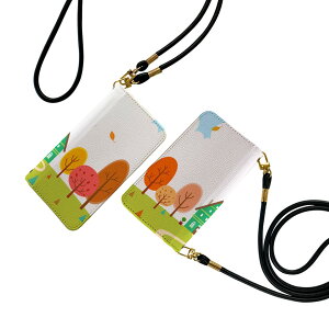 Xperia 10 II SOV43 エクスペリア テン マークツー Xperia10 ストラップ付き ケース ショルダー スマホ 落下防止 手帳型 マグネット式 ピタッと閉まる スマホカバー 肩掛け 斜めかけ 014994 秋 落ち葉