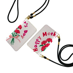 L-01K V30+ LG ストラップ付き l01k ケース ショルダー スマホ 落下防止 手帳型 マグネット式 ピタッと閉まる スマホカバー 肩掛け 斜めかけ 015277 母の日 バラ 花 母 カーネーション