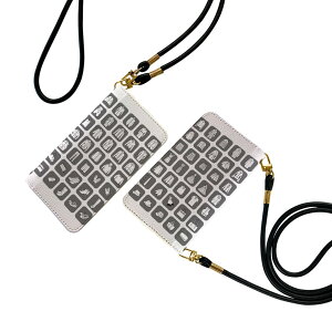 iPhone XS Max iPhone 10S Max アイフォーン iphonexsmax ストラップ付き ケース ショルダー スマホ 落下防止 手帳型 マグネット式 ピタッと閉まる スマホカバー 肩掛け 斜めかけ 015527 服 モノクロ