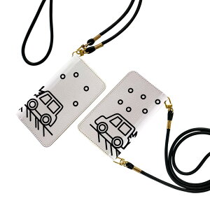 らくらくスマートフォン a A401FC 用 手帳型ケース ストラップ付き ショルダー a401fc スマホ 落下防止 手帳型 マグネット式 ピタッと閉まる スマホカバー 肩掛け 斜めかけ 016071 車 衝突 雪