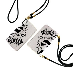 SO-01H Xperia Z5 エクスペリア ストラップ付き so01h ケース ショルダー スマホ 落下防止 手帳型 マグネット式 ピタッと閉まる スマホカバー 肩掛け 斜めかけ 017446 ハロウィン ホラー かぼちゃ