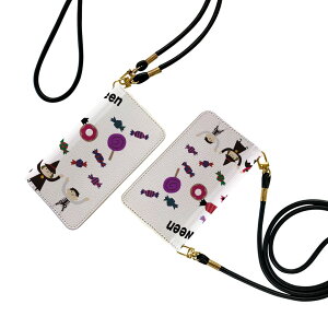 Disney Mobile on docomo DM-01K ストラップ付き dm01k ケース ショルダー スマホ 落下防止 手帳型 マグネット式 ピタッと閉まる スマホカバー 肩掛け 斜めかけ 017460 ハロウィン かわいい 仮装 かわ