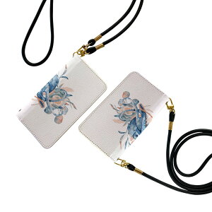 SC-03L Galaxy S10 ギャラクシー エステン ストラップ付き sc03l ケース ショルダー スマホ 落下防止 手帳型 マグネット式 ピタッと閉まる スマホカバー 肩掛け 斜めかけ 017852 海の中 Underwater タコ