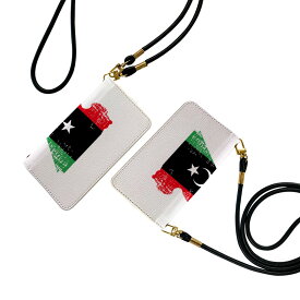 SC-02L Galaxy Feel2 ギャラクシー フィールツー ストラップ付き sc02l ケース ショルダー スマホ 落下防止 手帳型 マグネット式 ピタッと閉まる スマホカバー 肩掛け 斜めかけ 018872 国旗 libya リビア