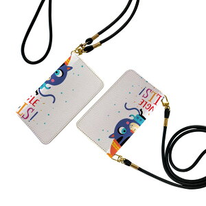 Galaxy A23 5G SC-56C SCG18 ストラップ付き sc56c ケース ショルダー スマホ 落下防止 手帳型 マグネット式 ピタッと閉まる スマホカバー 肩掛け 斜めかけ 019050 イラスト アニマル キッズ