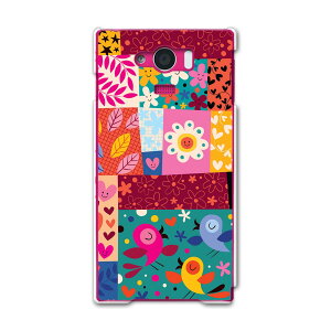 SHV31 AQUOS SERIE mini アクオスセリエミニ shv31 au エーユー スマホ カバー スマホケース スマホカバー PC ハードケース 花 フラワー ハート 鳥 カラフル ユニーク 008075