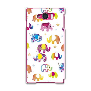 SHV31 AQUOS SERIE mini アクオスセリエミニ shv31 au エーユー スマホ カバー スマホケース スマホカバー PC ハードケース ぞう 象 カラフル イラスト 模様 アニマル 008157