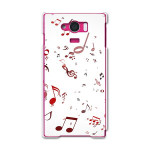SHV31 AQUOS SERIE mini アクオスセリエミニ shv31 au エーユー スマホ カバー スマホケース スマホカバー PC ハードケース 音符 楽譜 赤 レッド ユニーク 008289