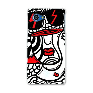 SHV38 AQUOS SERIE mini セリエ ミニ shv38 au エーユー スマホ カバー スマホケース スマホカバー PC ハードケース 赤 レッド 模様 顔 ユニーク 007345