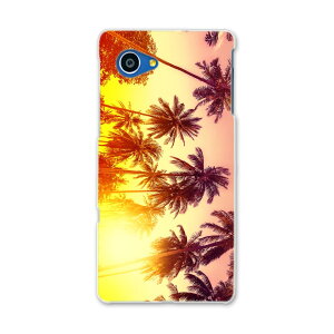 SHV38 AQUOS SERIE mini セリエ ミニ shv38 au エーユー スマホ カバー スマホケース スマホカバー PC ハードケース 夏 ヤシの木 夕日 011302